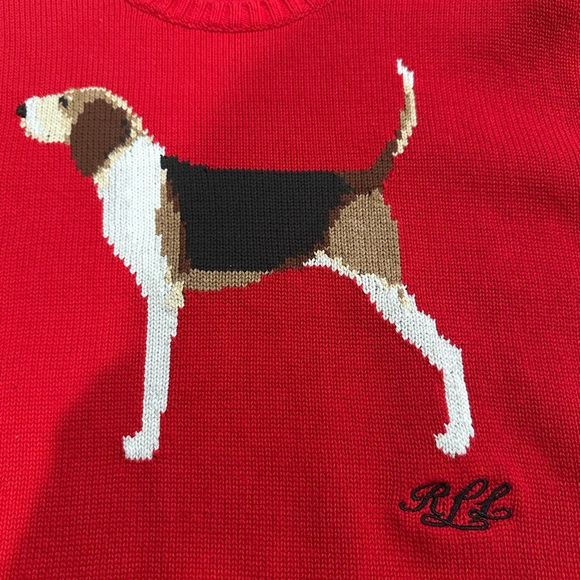 Lauren Ralph Lauren Intarsia-Knit Foxhound Cotton Sweater Sz XL EUC - Picture 9 of 9